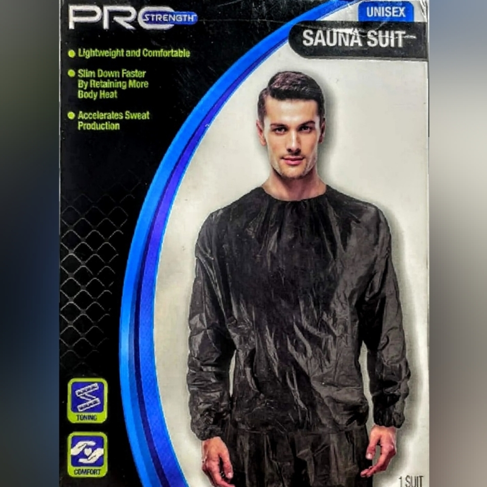 PRO STRENGTH Unisex Black Sauna Suit  Indoor & Outdoor Use  ! NEW IN BOX Last  1